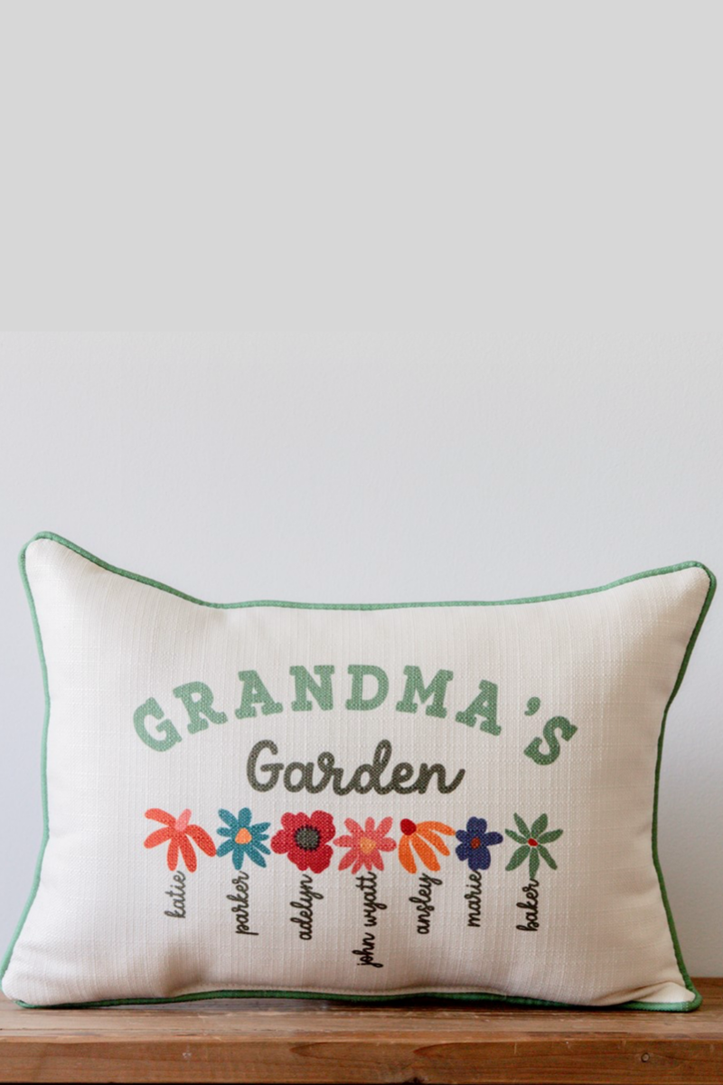 Grandmas Garden Personalized Pillow