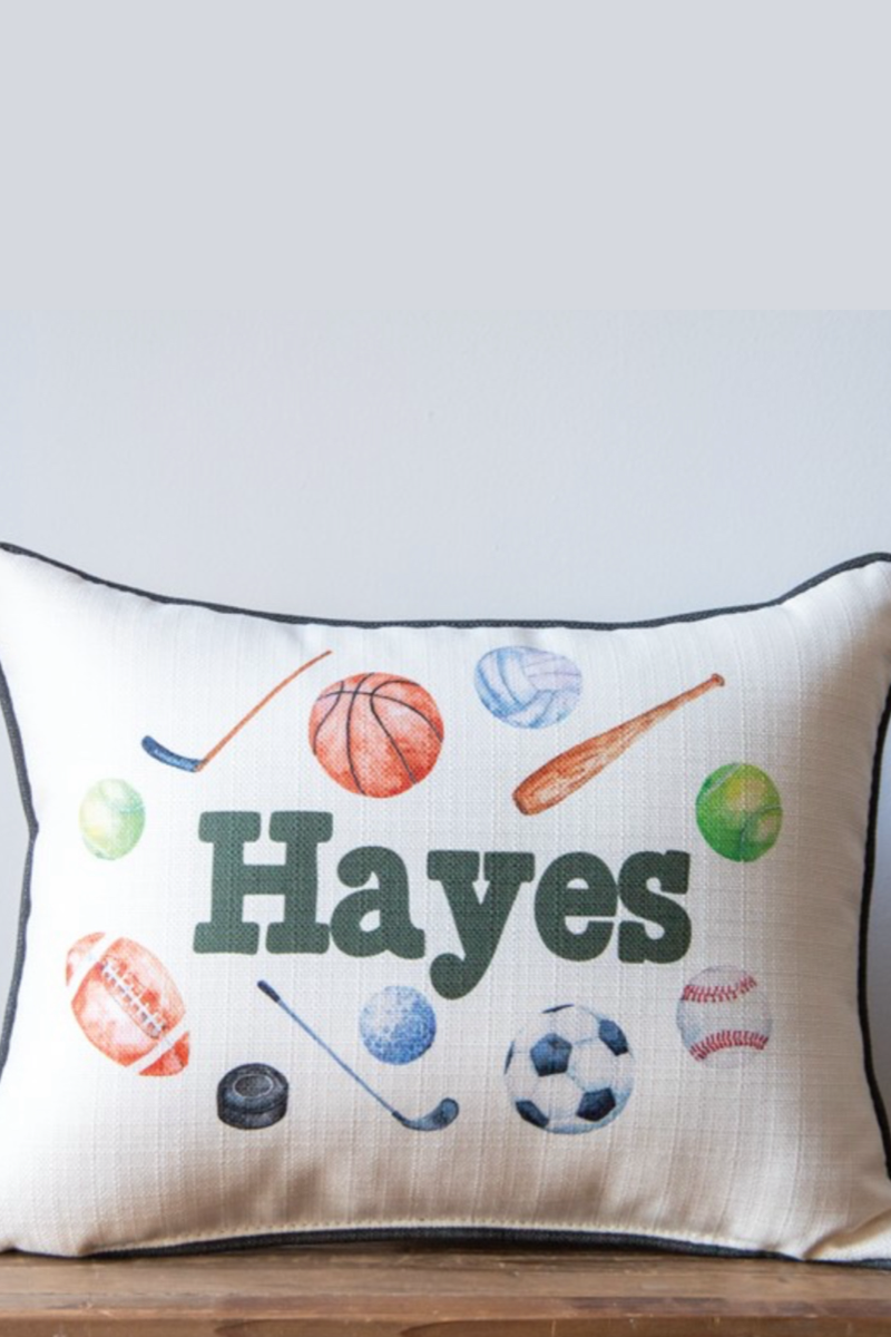 Sports Ball Name Pillow