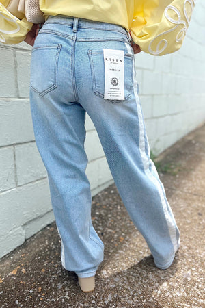 Risen Light Slouchy Baggy Jeans with Drawstring