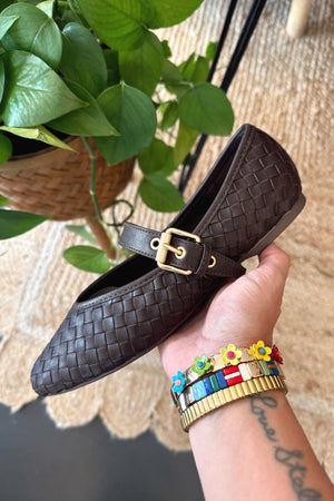 Mulaney Woven Buckle Flat