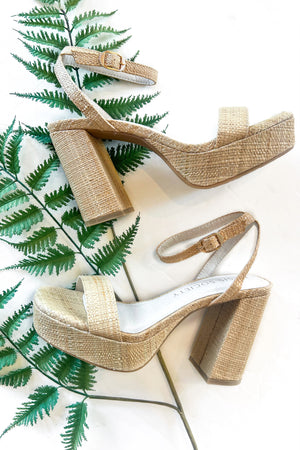 Olympia Raffia Heel