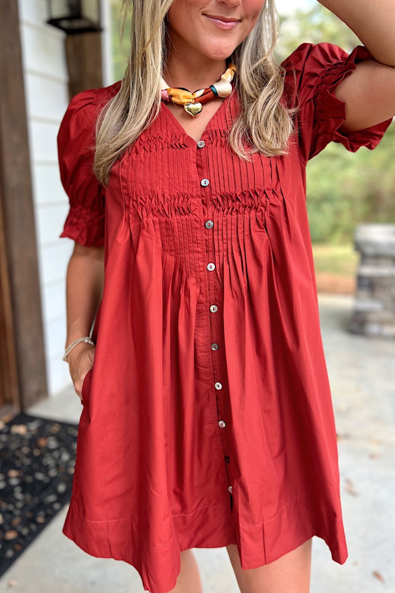 Ramona Dress - Rust