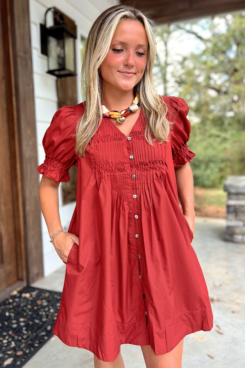 Ramona Dress - Rust