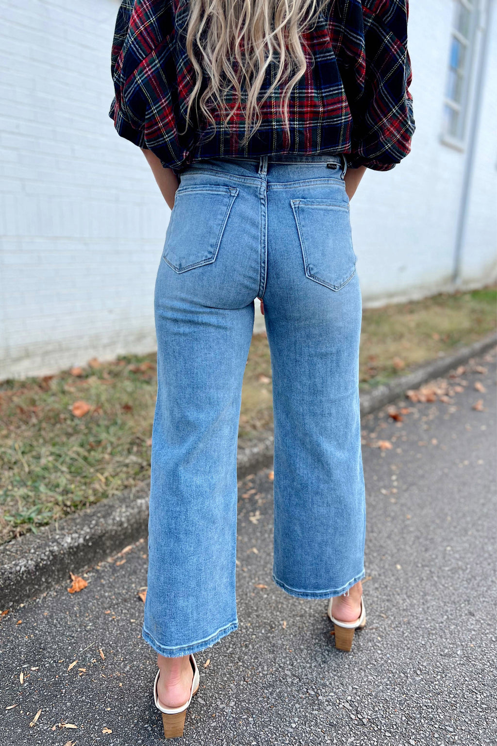 Risen Medium High Rise Crop Wide Jeans