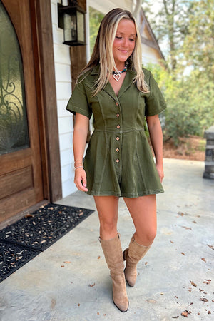 Ayla Romper - Olive
