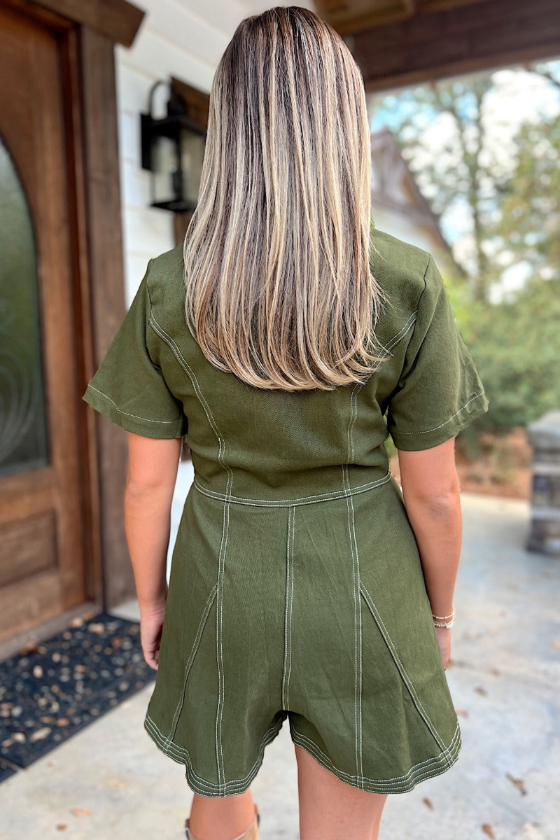 Ayla Romper - Olive