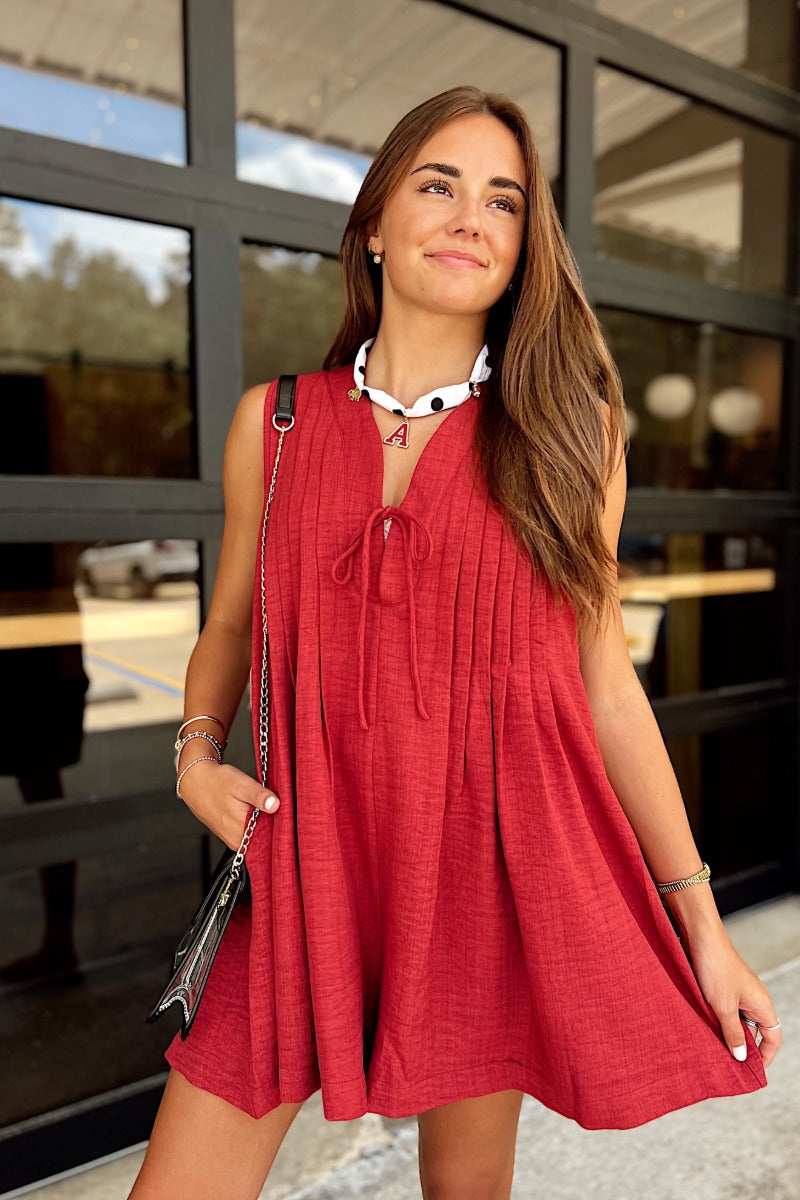Rally Romper - Crimson