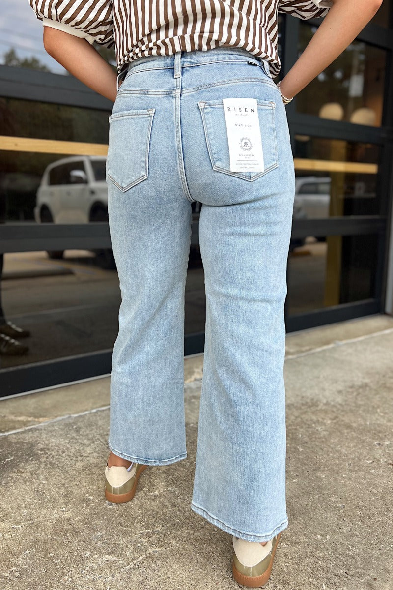 Risen Light TC High Rise Crop Wide Jeans
