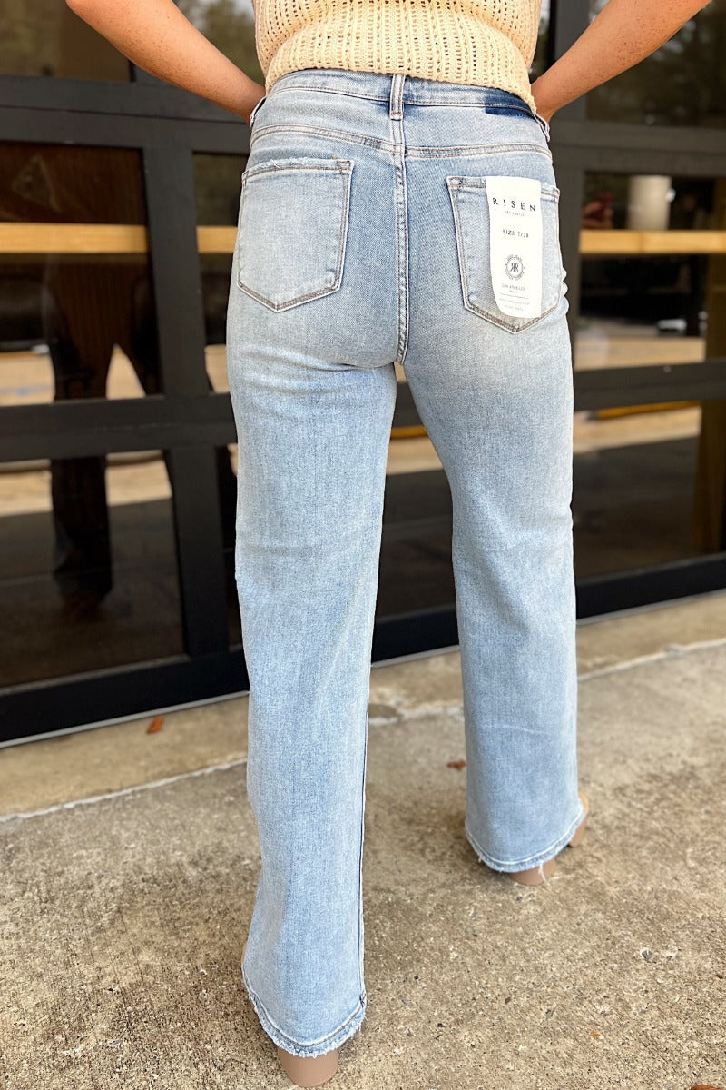 Risen Light High Rise Wide Flare Jeans