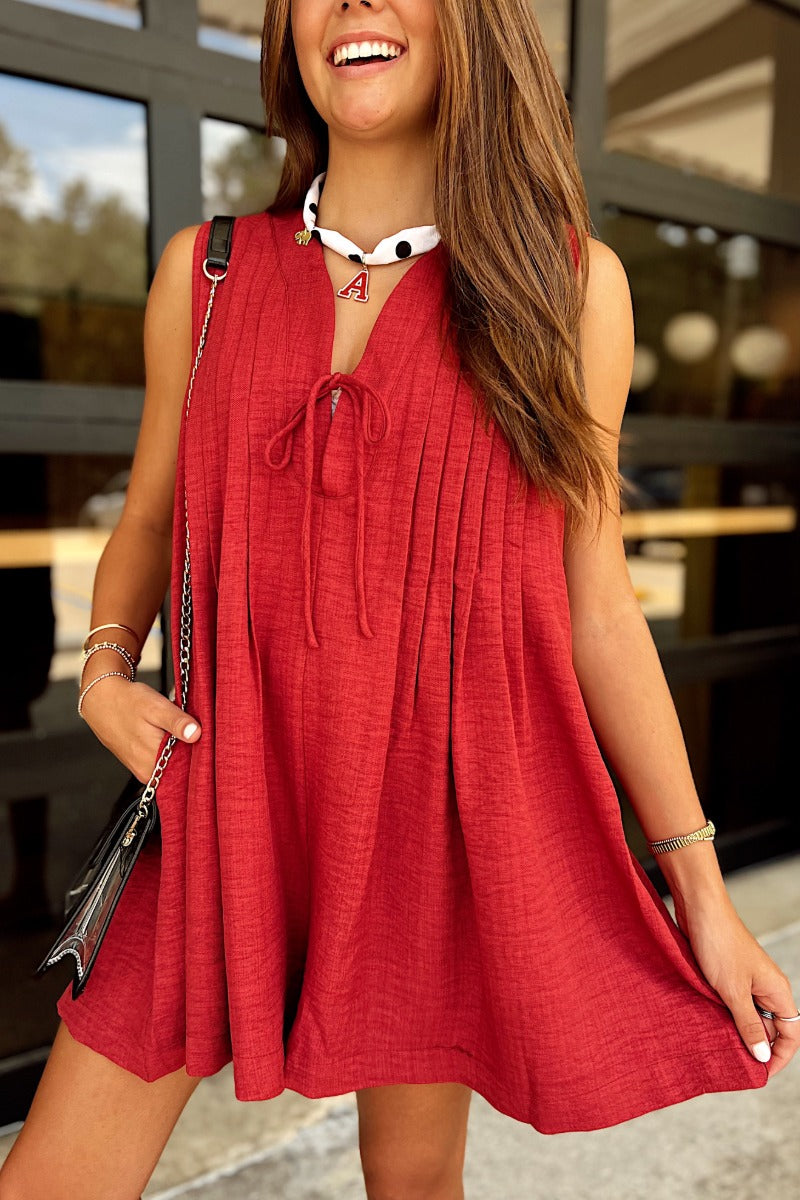 Rally Romper - Crimson