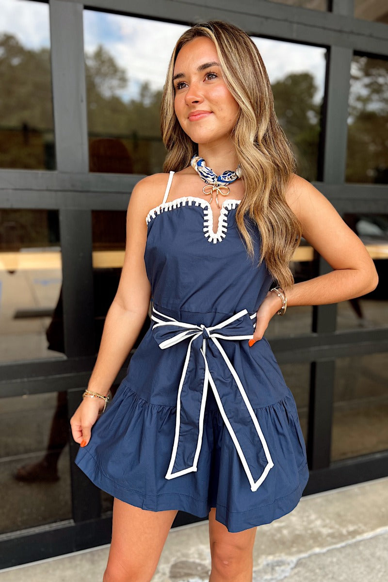 Poppy Dress - Navy