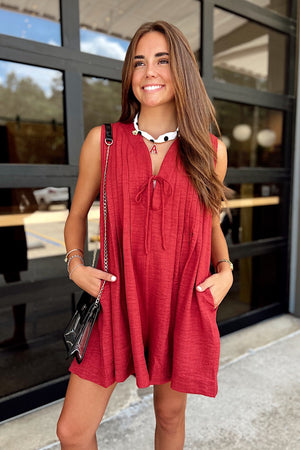 Rally Romper - Crimson
