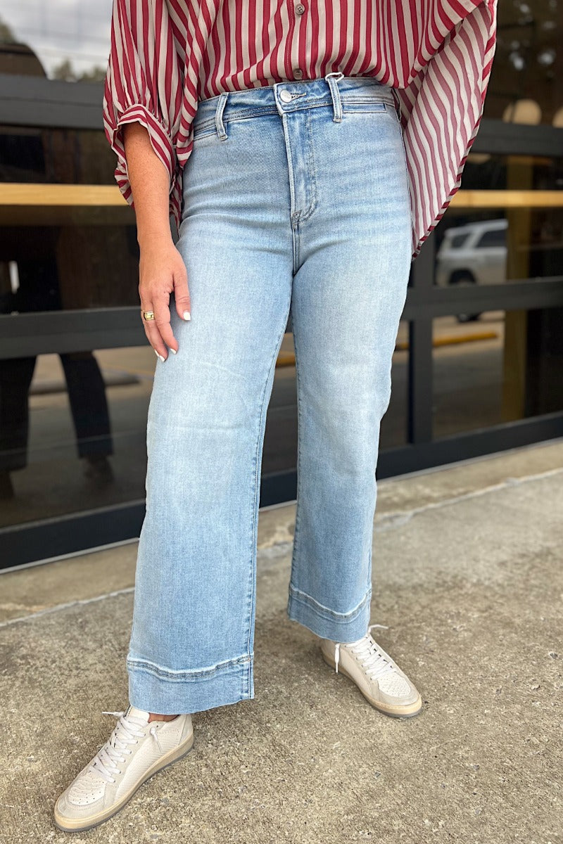 Risen New Light High Rise Crop Wide Jeans