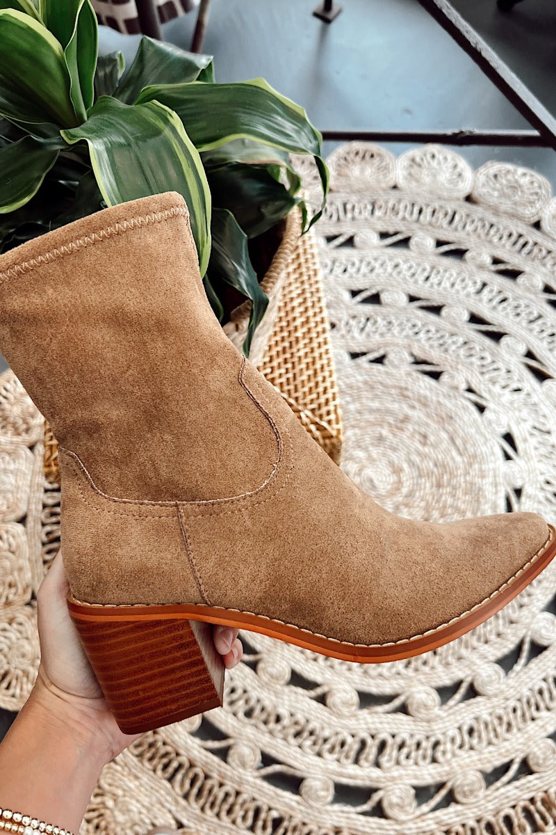 Vienna Suede Bootie - Latte