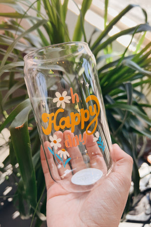 Oh Happy Day Iced Coffee Glass